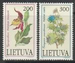 Литва 1992 год. Краснокнижная флора, 2 марки (н
