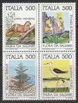 Италия 1985 год. Охраняемые животные и растения, квартблок (н