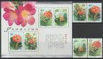 Китай (КНР) 2000 год. Цветы: кливии, 4 марки + блок (н
