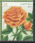 Латвия 2011 год. Цветы. Роза, 1 марка (н