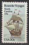 США 1984 год. 400 лет первой попытке колонизации штата Северная Каролина, 1 марка.