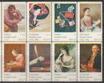 США 1974 год. Картины. 100 лет Всемирному почтовому союзу, 8 марок (наклейка)