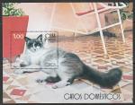 Куба 2007 год. Домашняя кошка, б/зубц. блок.