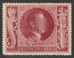 Германия (III Рейх) 1943 год. 54 день рождения рейхсканцлера Адольфа Гитлера, ном. 12+38 Pf, 1 марка (наклейка)