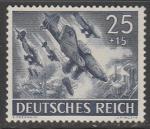Германия (III Рейх) 1943 год. Пикирующий бомбардировщик юнкерс "Ю-87" (ном. 25+15 Pf), 1 марка из серии (б/клея)