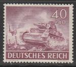 Германия (III Рейх) 1943 год. Немецкий средний танк "Панцеркампфваген-IV" (ном. 40+40 Pf), 1 марка из серии (б/клея)