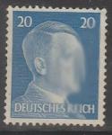Германия (III Рейх) 1941 год. Рейхсканцлер А. Гитлер, стандарт (ном. 20 пф.), 1 марка из серии (б/клея)
