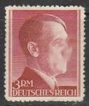 Германия (III Рейх) 1942 год. Рейхсканцлер А. Гитлер, стандарт (ном. 3 М.), 1 марка из серии.