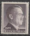 Германия (III Рейх) 1942 год. Рейхсканцлер А. Гитлер, стандарт (ном. 2 М.), 1 марка из серии.