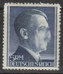 Германия (III Рейх) 1942 год. Рейхсканцлер А. Гитлер, стандарт (ном. 5 М.), 1 марка из серии.