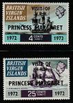 Виргинские острова 1972 год. Визит принцессы Маргарет, НДП, 2 марки.