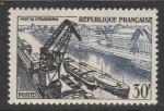 Франция 1956 год. Рейнская гавань в Страсбурге, 1 марка из серии (наклейка)