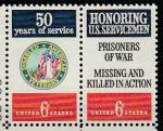 США 1970 год. Американские инвалиды - ветераны и военнослужащие, пара марок.