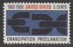 США 1963 год. 100 лет отмены рабства Линкольном, 1 марка.