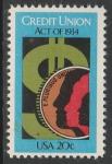 США 1984 год. 50 лет Кооперативному банку, 1 марка.