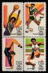 США 1983 год. Летние Олимпийские игры в Лос-Анджелесе, квартблок (наклейка)
