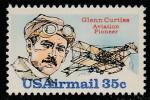 США 1980 год. Авиапочта. Пионеры авиации: Глен Хаммонд Кёртисс, 1 марка из двух.