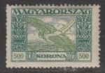 Венгрия 1924 год. Авиапочта. Икар над Будапештом, ном. 500 Kr, 1 марка из серии (наклейка)