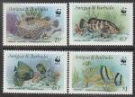 Антигуа и Барбуда 1987 год. WWF. Тропические рыбы, 4 марки (н