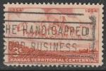 США 1954 год. 100 лет территории Канзас, 1 марка (гашёная)