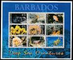 Барбадос 2001 год. Морская фауна, малый лист (н