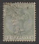 Ямайка (Британская колония) 1885 год. Стандарт. Королева Виктория, ном. 1/2 Р, 1 марка из серии (гашёная)