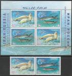 Иран 2003 год. Совместный выпуск. Фауна Каспийского моря, блок + пара марок (н