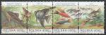 Польша 1994 год. Аквариумные рыбки, 4 марки, сцепка (н