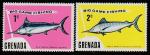 Гренада 1975 год. Глубоководная рыбалка. Виды рыб, 2 марки из серии (н