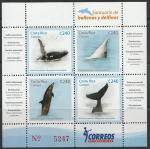 Коста-Рика 2008 год. Киты и дельфины, блок (н