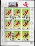 КНДР 1988 год. Победители Зимних Олимпийских игр в Калгари. Слалом, малый лист (гашёный)