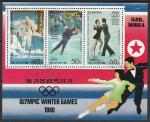 КНДР 1979 год. Медалисты Олимпийских игр в Лейк-Плэсиде 1980 года, малый лист (гашёный) (II)