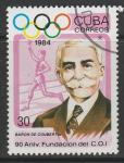 Куба 1984 год. Пьер де Кубертен, 1 марка (гашёная)