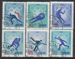 ГДР 1968 год. Зимние Олимпийские игры в Гренобле, 6 марок (гашёные)