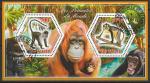 Чад 2014 год. Приматы, малый лист (II) (гашёный)