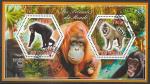 Чад 2014 год. Приматы, малый лист (III) (гашёный)