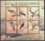 Малави 2008 год. Птицы Северной Америки, малый лист (гашёный)