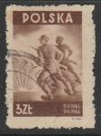 Польша 1946 год. Год окончанию II Мировой войны, 1 марка (гашёная)