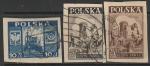 Польша 1946 год. Стандарт. Исторические памятники, 3 марки из серии (гашёные)