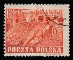 Польша 1952 год. Шестилетний план. Добыча полезных ископаемых, 1 марка (гашёная)
