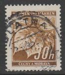 Германия (III Рейх. Протекторат Богемии и Моравии) 1941 год. Стандарт. Ветка липы, ном. 30 Н, 1 марка (гашёная)