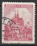 Германия (III Рейх. Протекторат Богемии и Моравии) 1939 год. Стандарт. Государственный музей и башня в Брно, ном. 1,5 К, 1 марка из серии (гашёная)