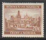 Германия (III Рейх. Протекторат Богемии и Моравии) 1939 год. Стандарт. Прага, ном. 20 К, 1 марка из серии (наклейка)