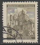 Германия (III Рейх. Протекторат Богемии и Моравии) 1941/1942 год. Стандарт. Замок Пернштейн, ном. 3 К, 1 марка из серии (гашёная)