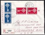 Конверт Нидерландов марки 20 и 45 центов, 1968 год, прошел почту