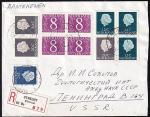 Конверт Нидерландов марки Королева Юлиана 12 центов, 1967 год, прошел почту