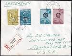 Конверт Нидерландов разные марки, 1967 год, прошел почту