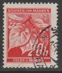 Германия (III Рейх. Протекторат Богемии и Моравии) 1939 год. Стандарт. Ветка липы, ном. 20 Н, 1 марка из серии (гашёная)