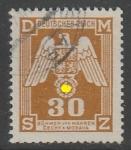 Германия (III Рейх. Протекторат Богемии и Моравии) 1943 год. Орёл с гербовыми щитами, ном. 30 Н, 1 служебная марка из серии (гашёная)