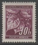 Германия (III Рейх. Протекторат Богемии и Моравии) 1939 год. Стандарт. Ветка липы, ном. 30 Н, 1 марка из серии.